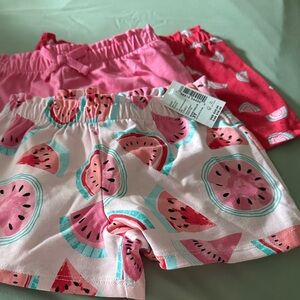 The Children's Place Watermelon Fun Shorts - Pink and Red set of 3